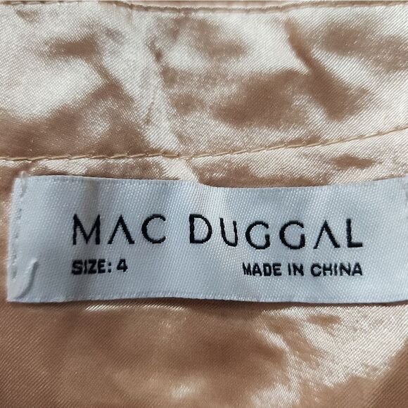 Mac DUGAL Elegant One-Shoulder Lace Dress with Feather Detail SIze 4 $798 - Picture 13 of 14